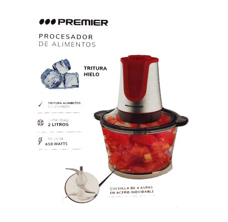 Procesador de Alimentos con Jarra de Vidrio ED-8017 Premier - Imagen 2